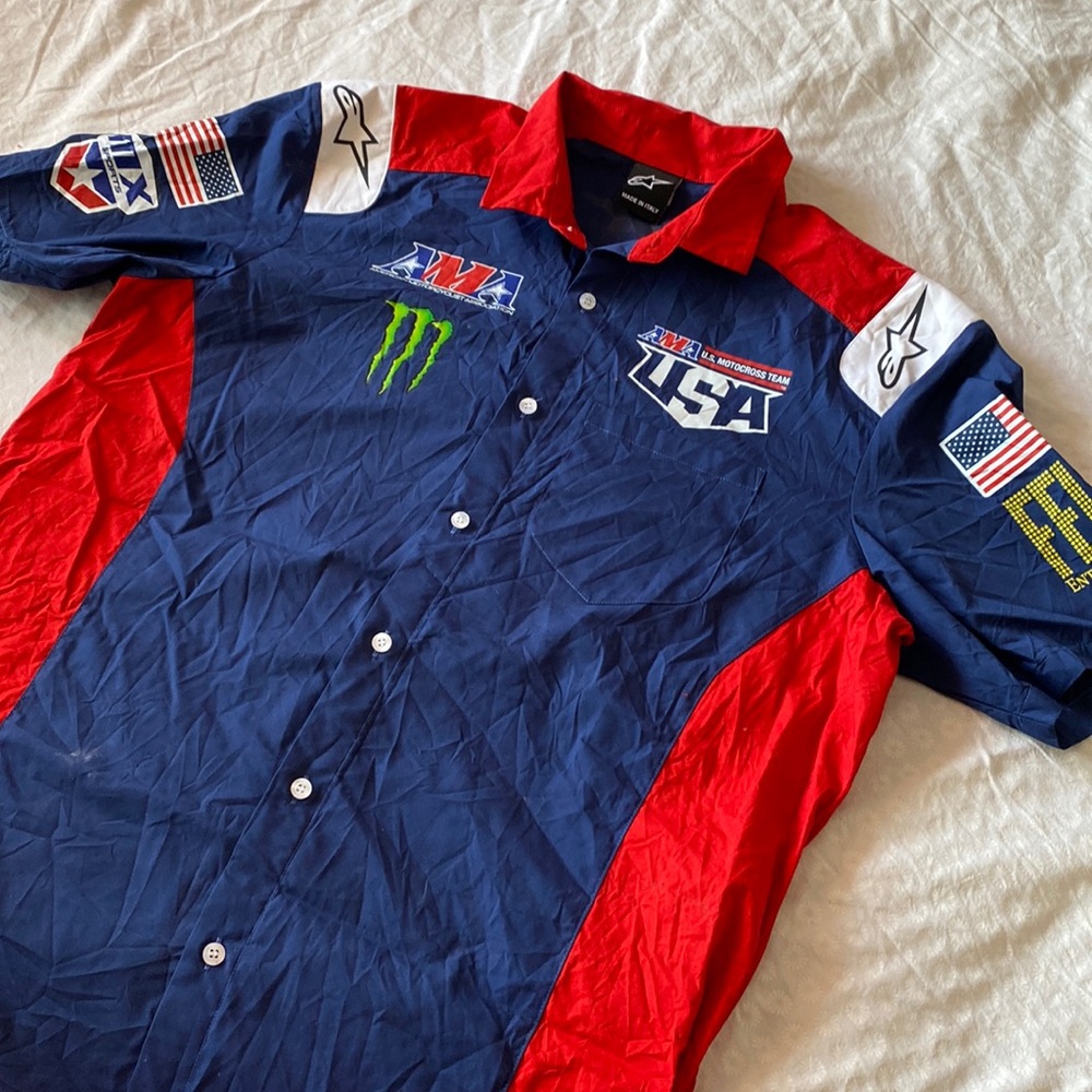 Mens USA Motocross of Nations Team Button Down Shirt